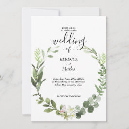 Convite de folhas de eucalipto elegante e lindo