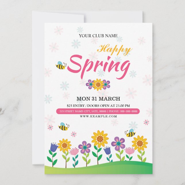 Convite de Folheto de Primavera Festival (Frente)