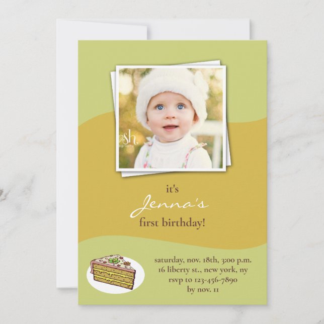 Convite de formato de foto de festa de aniversário (Frente)