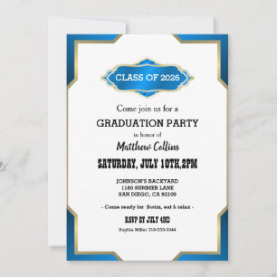 Convite de Formatura Azul Céu
