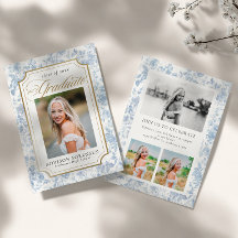 Convite de Formatura Blue Toile