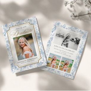 Convite de Formatura Blue Toile