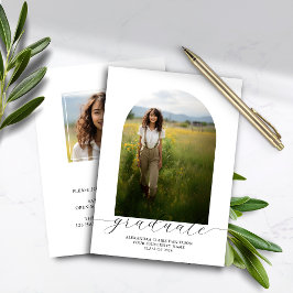 Convite de Formatura com Arco Boho Simples Branco