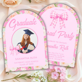 Convite de Formatura com Arco de Foto com Laço Xad