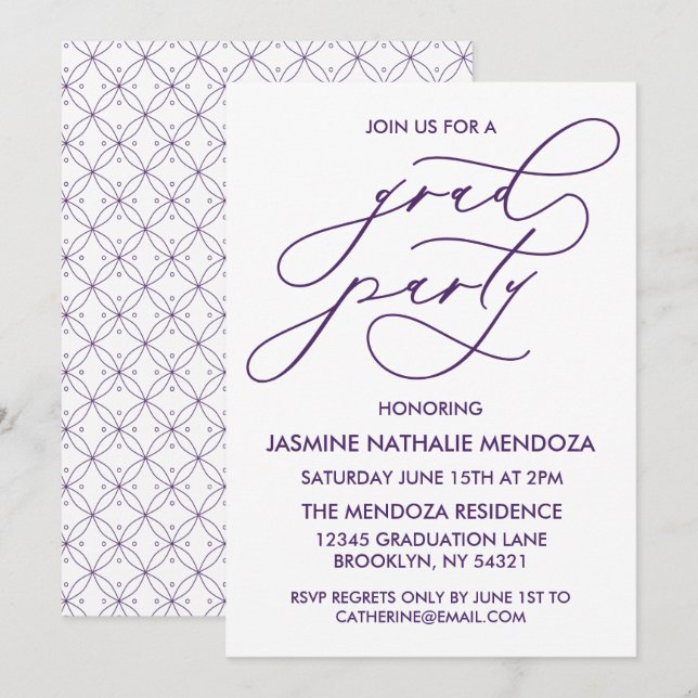 CONVITE DE FORMATURA COM CALIGRAFIA SIMPÁTICA E CA (Frente/Verso)