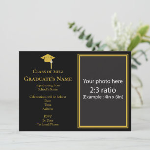 Convite de Formatura com Cartola (Tema Dourado)