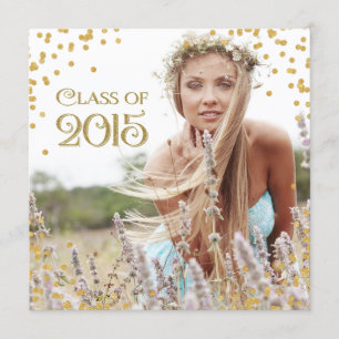 Convite de Formatura com Confete Dourado
