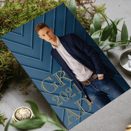 Convite de Formatura com Data de Foto de Graduado 