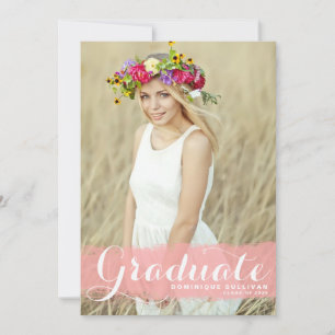 Convite de Formatura com Efeito de Tinta em Aquare