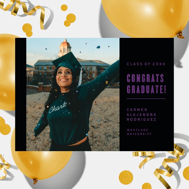 CONVITE DE FORMATURA COM FELICITAÇÕES MINIMALISTA  (Criador carregado)