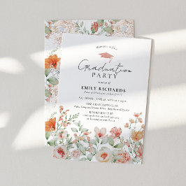Convite de Formatura com Floral de Pêssego Botânic