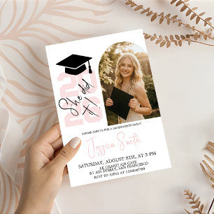 Convite de Formatura com Foto Arqueada 'Ela Conseg