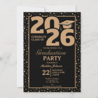 Convite de Formatura com Foto Black and Gold 2026