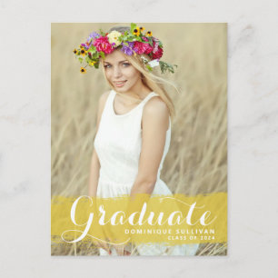 Convite de Formatura com Foto de Borrão de Aquarel
