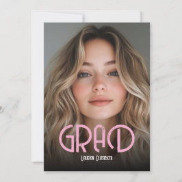 Convite de Formatura com Foto de Caligrafia Modern
