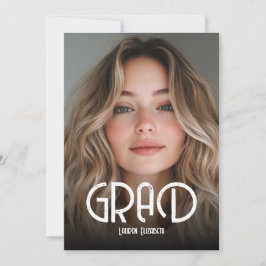 Convite de Formatura com Foto de Caligrafia Modern