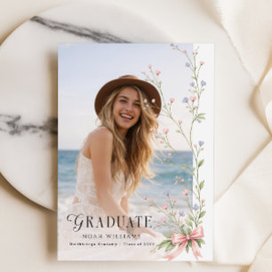 Convite de Formatura com Foto de Flor Silvestre e 