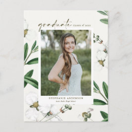 Convite de Formatura com Foto de Flores Brancas Bo