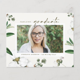 Convite de Formatura com Foto de Flores Brancas Vi