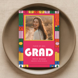 Convite de Formatura com Foto de Graduado em Cores