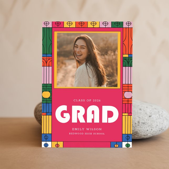 Convite de Formatura com Foto de Graduado em Estil (Criador carregado)