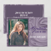 Convite de Formatura com Foto de Lavanda Antiga El