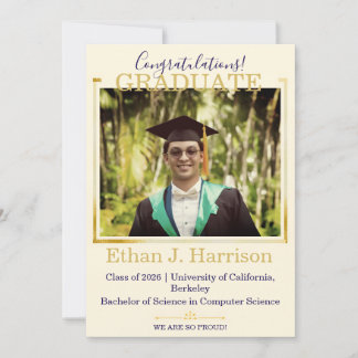 Convite de Formatura com Foto de Luxo Moderno