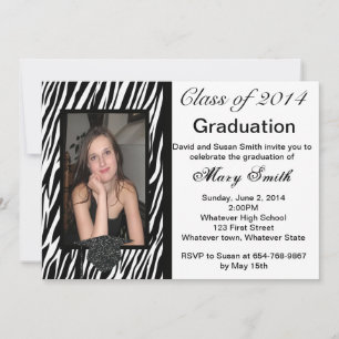 Convite de Formatura com Foto de Zebra