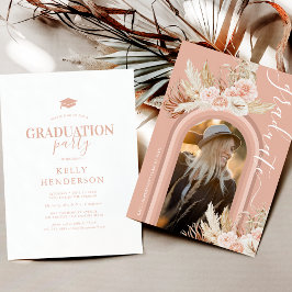 Convite de Formatura com Foto e Grama Pampas Flora