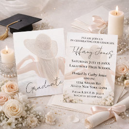 Convite de Formatura com Foto e Tipografia Script