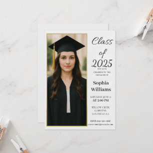 Convite de Formatura com Foto Elegante – Turma de