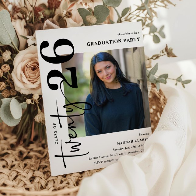 Convite de Formatura com Foto Elegante Twenty26 (Criador carregado)