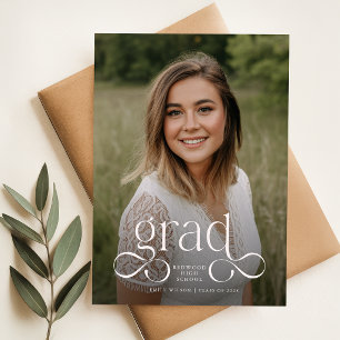 Convite de Formatura com Foto em Letra Branca Mode