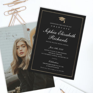 Convite de Formatura com Foto em Script Clássico D