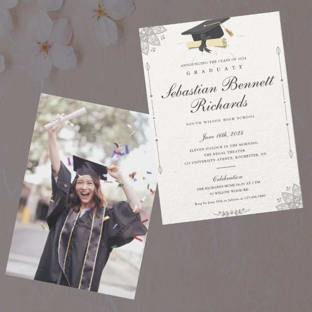 Convite de Formatura com Foto em Script Clássico E (Criador carregado)