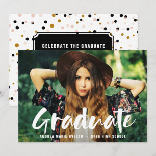 Convite de Formatura com Foto em Script White Brus
