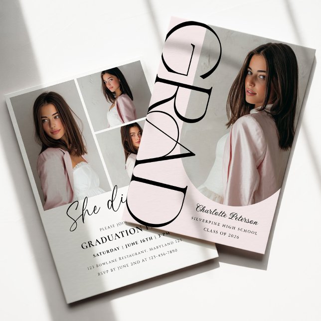Convite de Formatura com Foto Estética Moderna (Criador carregado)