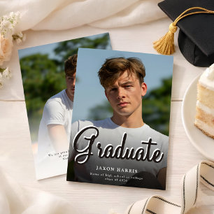 Convite de Formatura com Foto Moderno de Duas Face