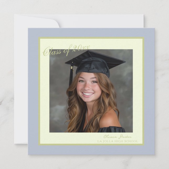 Convite de Formatura com Foto Pastel Quadrada (Frente)