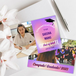 Convite de Formatura com Foto Roxa da Turma de 202