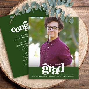 Convite de Formatura com Foto Verde Orçamento Font