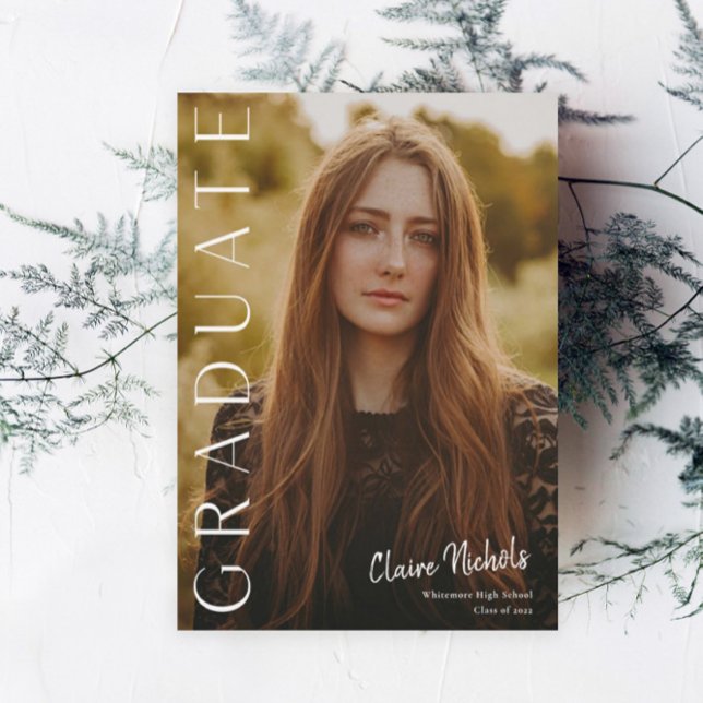 Convite de Formatura com Foto Vertical Moderna (Criador carregado)