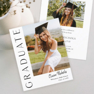 Convite de Formatura com Foto Vertical Moderno e E