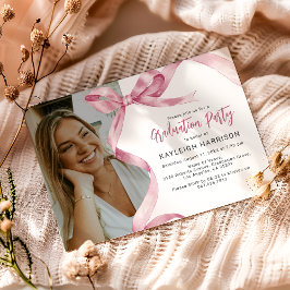 Convite de Formatura com Laço Rosa na Moda Foto