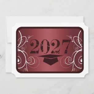Convite de Formatura com Moldura Bege e Branco