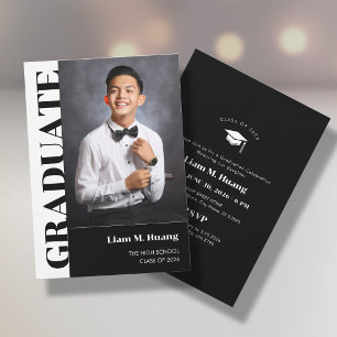 Convite de formatura com retrato fotográfico