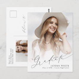 Convite de formatura com script moderno minimalist
