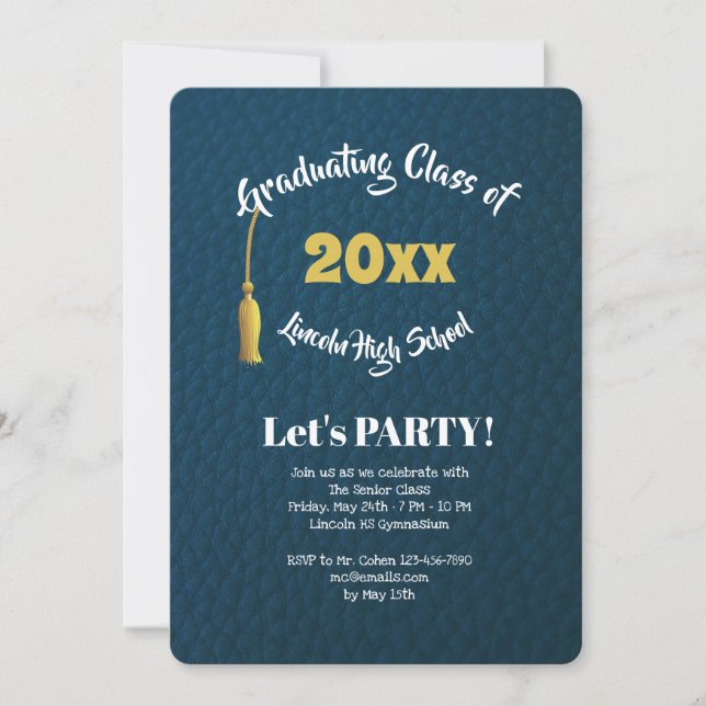 Convite de Formatura com Textura de Couro (Frente)