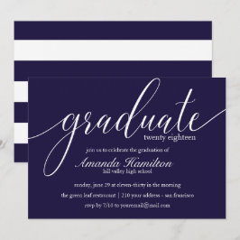 Convite de formatura com tipografia Deep Blue