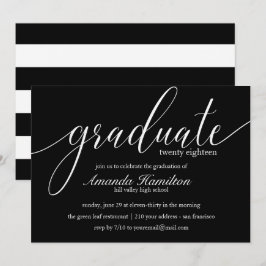 Convite de Formatura com Tipografia Preta Total